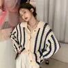 Pelliccia da donna Cardigan in pelliccia sintetica Donna con pannelli Scava fuori Colletto rovesciato Casual Vintage Allmatch Tender College Femme Maglione Streetwear Ulzzang 220826