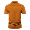 Herrpolos Summer High Quality Men's Lapel Slim High Street Short Sleeve Outdoor Sports Tee Polo Shirt Men 220826