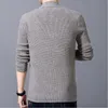 Herenjacks trui Cardigan heren wol met één borsten eenvoudige vaste kleurstijl losgeknipte jas jas Aziatische maat m4xl 220826