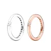 Women Rose Gold Love Hearts Band Ring Originele doos voor Pandora Authentic 925 Silver Mens Wedding CZ Diamond Rings Set