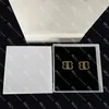 Voortreffelijke gouden letters oorbellen charme letter studs Designer surdrops Rhinestone alfabet danglers met doos