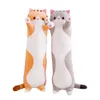 Doux Long Coussin Dessin Animé Mignon Chat En Peluche Jouets Coussin En Peluche Bureau Sieste Oreiller Lit Oreiller De Couchage Décor À La Maison Cadeau Poupée pour Enfants Fille