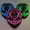 Party -Masken LED Neon Light Luminous Brille Halloween Scary Horror Requisiten Dekoration Cosplay Kostümversorgung leuchtet im Dunkeln 220826