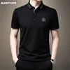 Men's Polos Business Bordado camisa de pólo bordado Homens de verão de manga curta Camiseta Turn Down Collar Slim Fit Polo Shirt For Men Tops Roupas casuais 220826