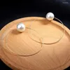 Brincos de argolas de joias de moda huggie estilo de ouro concisa para mulheres festas requintadas imitação de acrílico acessórios pérolas
