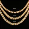 Designers necklaces cuban link gold chain chains Hiphop 18k Gold Iced Out Diamond Chain Necklace CZ Tennis