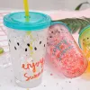 8A Kwaliteit Cup Drop-resistente waterflessen Hoge temperatuur Resistent Space Cup Sport Vrouw draagbare cartoon schattig casual ijs