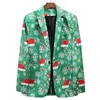 Ternos masculinos Blazers masculino Botão Luxo Floral Impressa Christmas Terno Night Club Stage de casamento Social casual Men Casual Men Jacket 220826