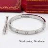 Med Box Armband Designer Jewelry Fashion Gold Bangle Womens Armband Luxury For Mens Brand 6 mm rostfritt stål 4 Stone AAA