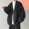 Kurtki męskie sweter swetra Mężczyźni jesienne zima japońska japońska dzianinowa kurtka w stylu college'u topy z długim rękawem Single Breasted Casual Knitwear 220826
