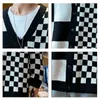 Herrenjacken Stitching Plaid Cardigan Pullover Herrenmarke Retro Lose Strickpullover Jacke Frühling und Herbst Harajuku Herrenbekleidung LLL220826