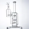 Narguilés à tube droit Champignon Cross Percolateur Bongs en verre Inline Perc 12 pouces 18mm Femelle Arroseur Dab Rigs Tuyau d'eau avec bol capiteux Cendrier wp2233