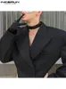 Men's Suits Blazers Blazer Bodysuits Solid Lapel Long Sleeve Streetwear Hollow Out Backless Sexy Casual Clothing INCERUN S-5XL 7 220826