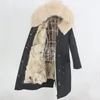 Parka X-long en fourrure pour femmes veste d'hiver imperméable femmes manteau à capuche véritable naturel chaud détachable Streetwear vêtements d'extérieur femmes Faux