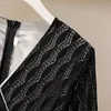 Vestidos casuais feminino 2022 Irmã gorda Trendy Autumn Fashion Caist Lace Up Feather Stitching Comprimento médio de comprimento