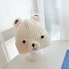 M489 Autumn Winter Baby Kids Knitted Hats Cartoon Bear Soft Caps Children Knitting Warm Beanie Hat