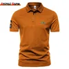 Męskie polo Lato High Quality High Lapel Slim High Street Short Sanda Outdoor Sports Tee Polo Shirt Men 220826