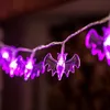 Outros suprimentos de festa festiva 15m 10 led Halloween LED Light Pumpkin Bat Ghost String Lamp Ornament Happy Halloween Party Horror Decoration for Home 220826