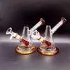 Mini 5.5 inch Thick Glass Bongs Hookahs Conical Orange Smoking Pipes with Male 14mm Joint