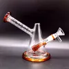 Mini 5.5 inch Thick Glass Bongs Hookahs Conical Orange Smoking Pipes with Male 14mm Joint