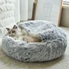 Cat Beds furniture Pet Dog Bed Round Plush s Warm House Soft Sleeping Sofa Long Plushed For Small Medium Dogs Nest cave Cushion Mats L220826