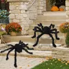 Andra festliga festförsörjningar Horror Giant Black Plush Spider Halloween Party Decoration Props Children Toys Haunted House Decor 220826