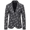 Мужские костюмы Blazers Мужская модная модная паука веб -штамповка Blazer Commory Dress Costume Blazer Jacket 2 Color 220826
