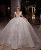 Sequined Sheer Neck Wedding Dress Жемчужина для свадебных платье