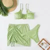 Tryck ber￶md designer Bikini One Piece 2022 3Pack Bikinis Beach Kjol Tunics For Beach Cover Up Badkl￤der korsade Back Swimsuit Mesh Bathing Summer Summer