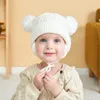 Cappello invernale per bambini con pompon con paraorecchie Fodera in peluche Cappelli per bambini lavorati a maglia Berretto per neonati Cofano per bambini Accessori per ragazze