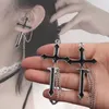 Dangle Earrings & Chandelier PUNK Black Big Cross Open Ring For Women Party Jewelry Men Trendy Gothic Metal Finger Gifts WholesaleDangle