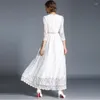 Robes décontractées Femmes Robe d'été 2022 Dentelle blanche Longue Fête élégante Maxi pour Robe de Festa Longo 9417 KJ2562Casual