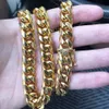 Designers halsband kubanska länk guldkedjekedjor guld miami kubansk länk kedja halsband män hip hop rostfritt stål smycken halsband u5fv