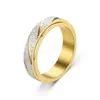 Fashion Spinner Ring for Women Men Rotatable Matte Frosted Finger Ring Anxiety Rings Wedding Couple Jewelry