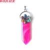 WOJIAER Natural Turquoise Stone Pendant 7 Chakra Gems Point Sword Fashion Jewelry Accessories Gift BO983