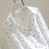 Women's Blouses Shirts Plus size White linen blouse shirt fashion women tops and blouses Fall female shirt polka dot OL women blusas 5XL 220826