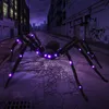 Other Festive Party Supplies 125cm Black Scary Giant Simulation Spider with Huge Purple LED Light Haunted Props Indoor Outdoor Halloween Decoration 220826