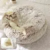Cat Beds furniture Pet Dog Bed Round Plush s Warm House Soft Sleeping Sofa Long Plushed For Small Medium Dogs Nest cave Cushion Mats L220826