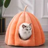 Cat Beds furniture Warm Special Shape Pumpkin Nest Deep Sleep Breathable Yurt Large Size Removable And Washable L220826
