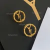 Ohrstecker Luxus Y Gold Ohrring Frauen Brief Ohrstecker Paar Edelstahl aushöhlen Designer Schmuck Geschenke