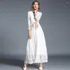 Robes décontractées Femmes Robe d'été 2022 Dentelle blanche Longue Fête élégante Maxi pour Robe de Festa Longo 9417 KJ2562Casual