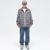 Giacche da uomo Camicette scozzesi primaverili Moda maschile coreana di alta qualità Camicie abbottonate Maniche lunghe Abbigliamento uomo vintage Casual