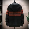 Jackets masculinos Autumn Corean Hooded Men Sweaters grossos com veludo Cardigan malha de malha