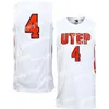 College Basketball draagt basketbalshirts op maat #4 UTEP Miners College man dames jeugd basketbalshirts maat S-5XL elk naamnummer