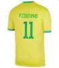 S-4xl Brasil Neres Coutinho piłkarski koszulka 2022 Camiseta de Futebol Brazils G.jesus Vinicius Jr 22 23 Marcelo Football Shirt Men Kit Kit Set Mundury mundury