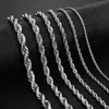 Designers necklaces cuban link gold chain chains Rope Chain Necklace 2-5mm Never Fade Waterproof Choker Necklaces Men Women Twist