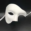 Masques de fête Or Demi-visage Phantom Mascarade Masque Ball Demi-Visage Hommes Costume Halloween Party Noir Blanc Couleur Masque Vénitien 220826