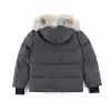 High Quality Mens Down Jacket Goose Coat Real Big Wolf Fur Canadian Wyndham Overcoat Clothing Fashion Style Winter Outerwear Parka