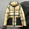 Men Nylon Down Jacket Front Pocket Reversible Coat Designer Quilted Hooded Parkas 3XL