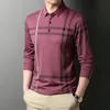 Męskie koszulki polo wysokiej klasy projektant mody marka koszulka Polo czarne paski koreański najwyższej jakości Casual topy z długim rękawem ubrania 220826